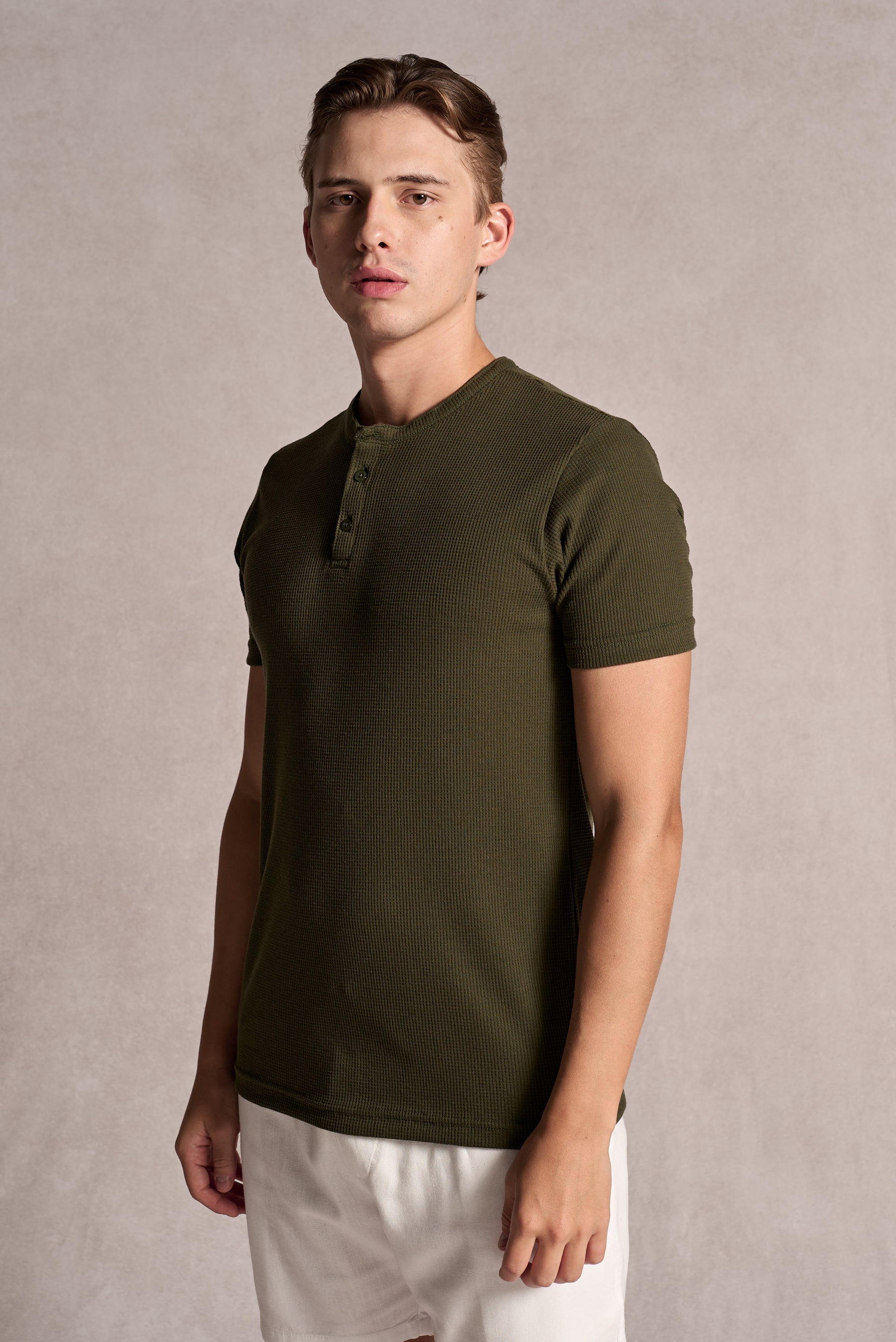 Camiseta Henley Texture