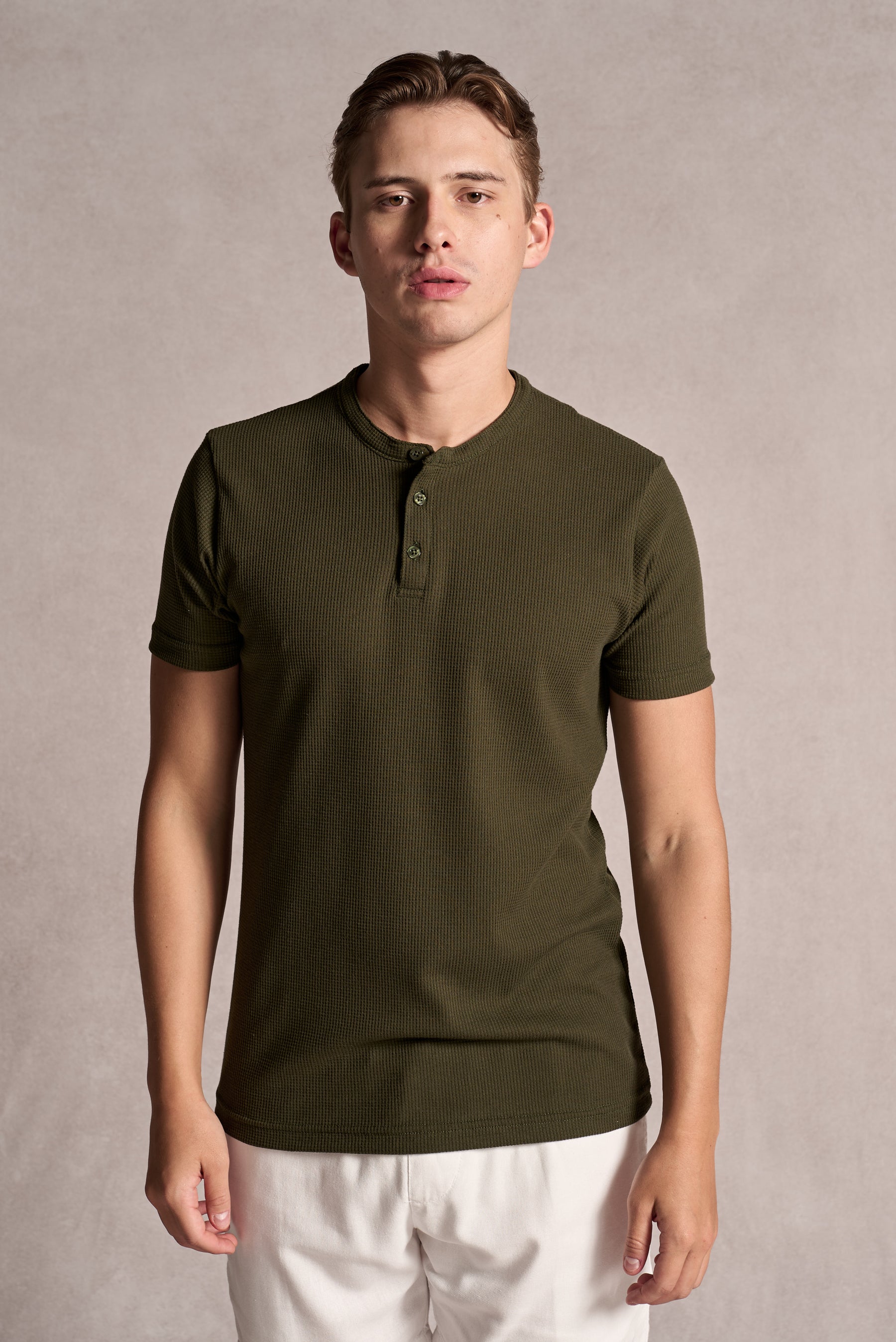 Camiseta Henley Texture