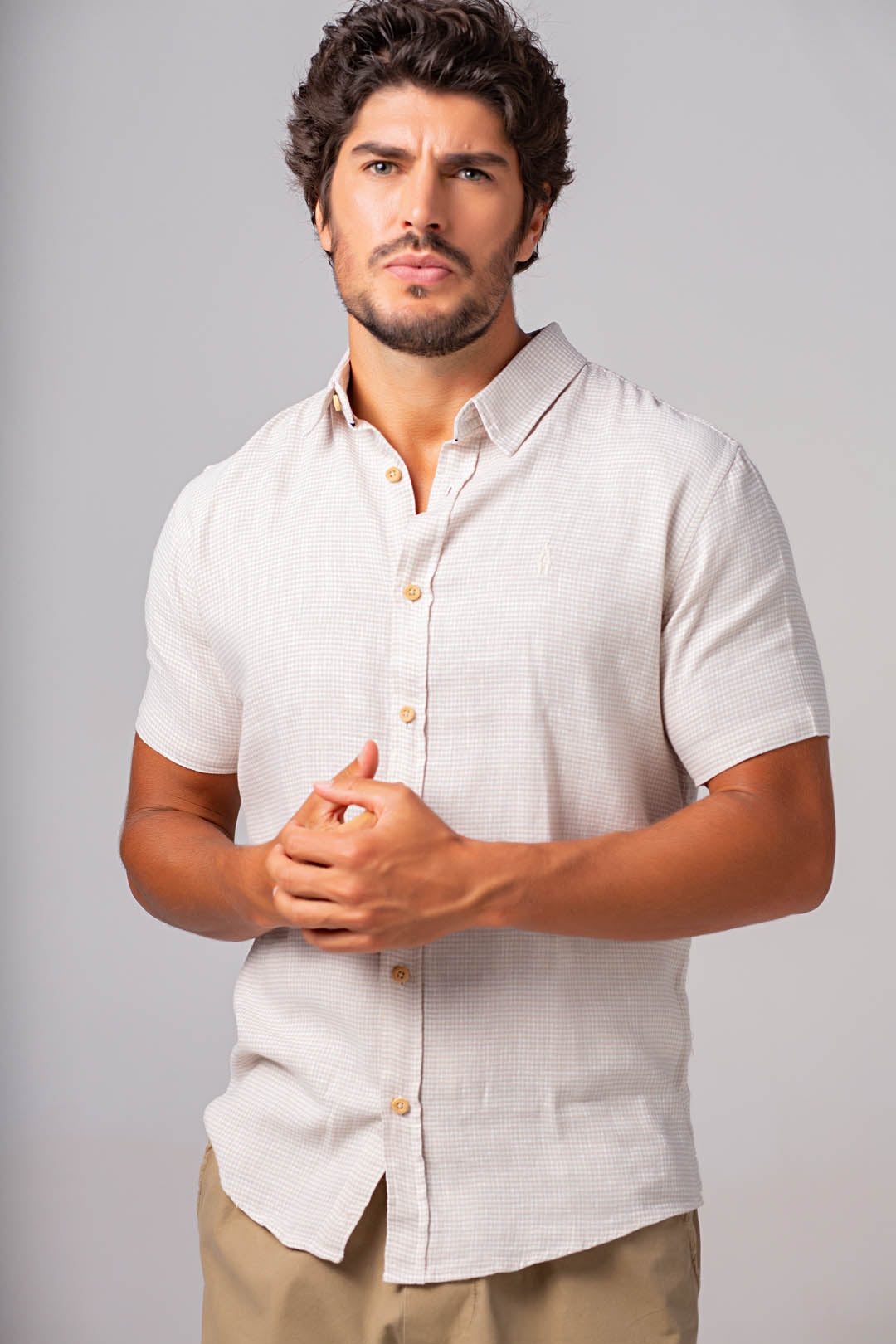 Camisa Linho MC Xadrez