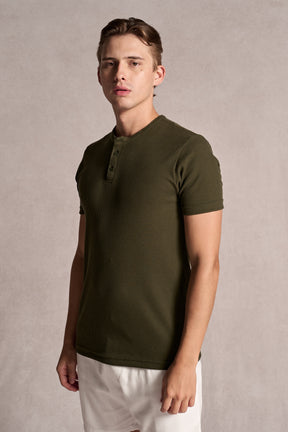 Camiseta Henley Texture