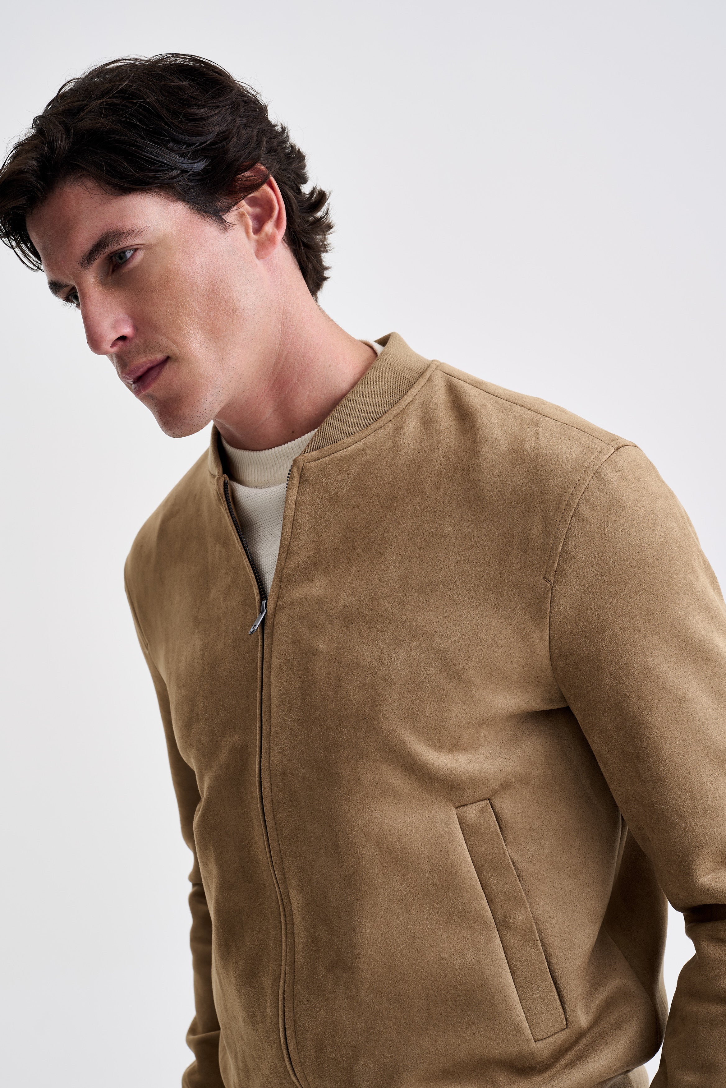 Jaqueta Bomber Suede
