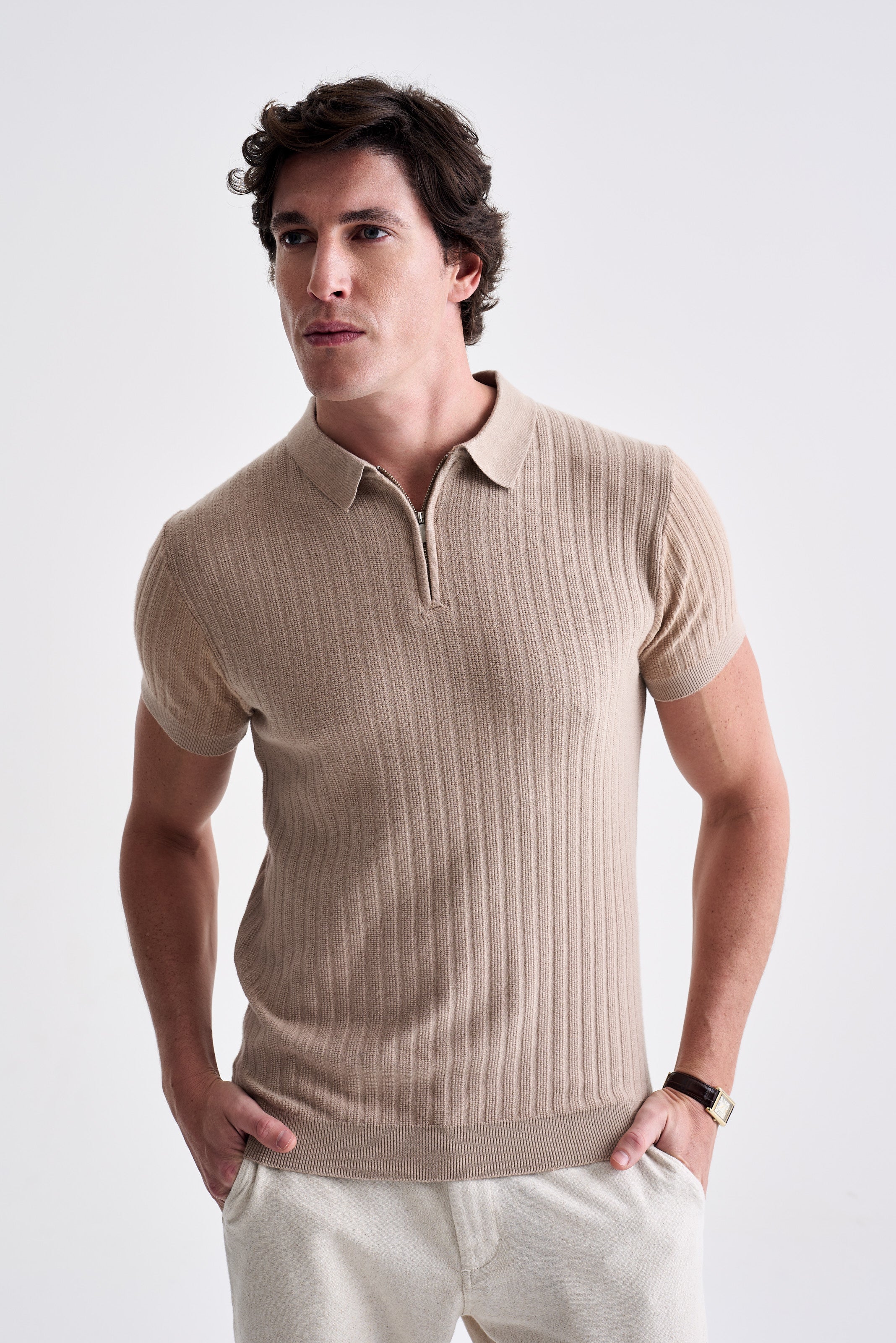 Polo Tricot Zíper Texturizada - Ankor Design
