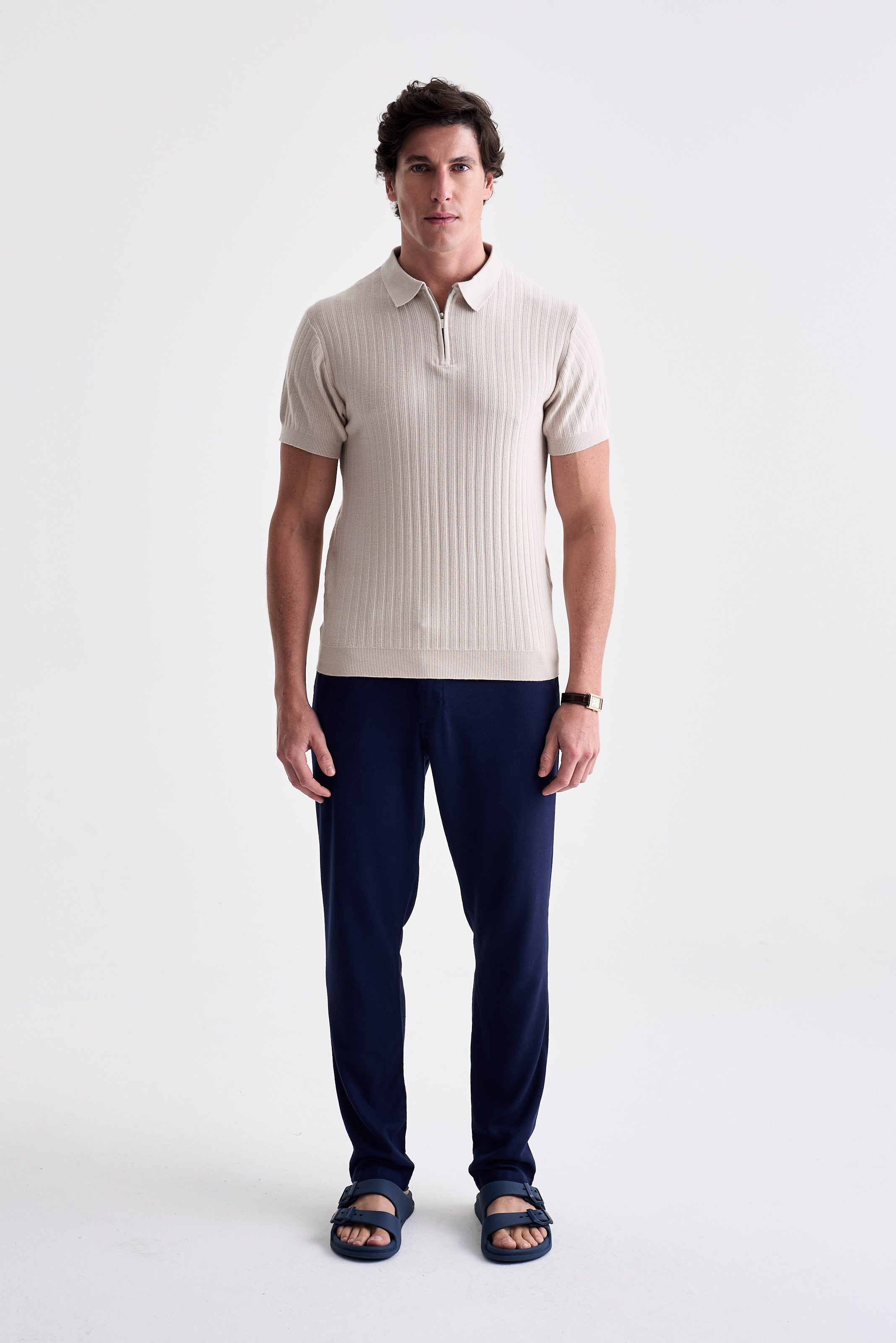 Polo Tricot Zíper Texturizada - Ankor Design