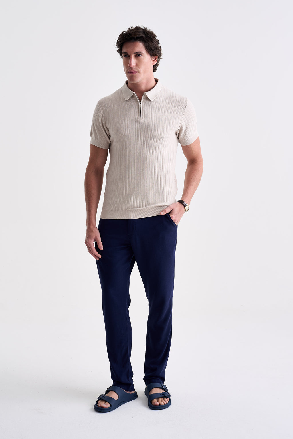 Polo Tricot Zíper Texturizada - Ankor Design