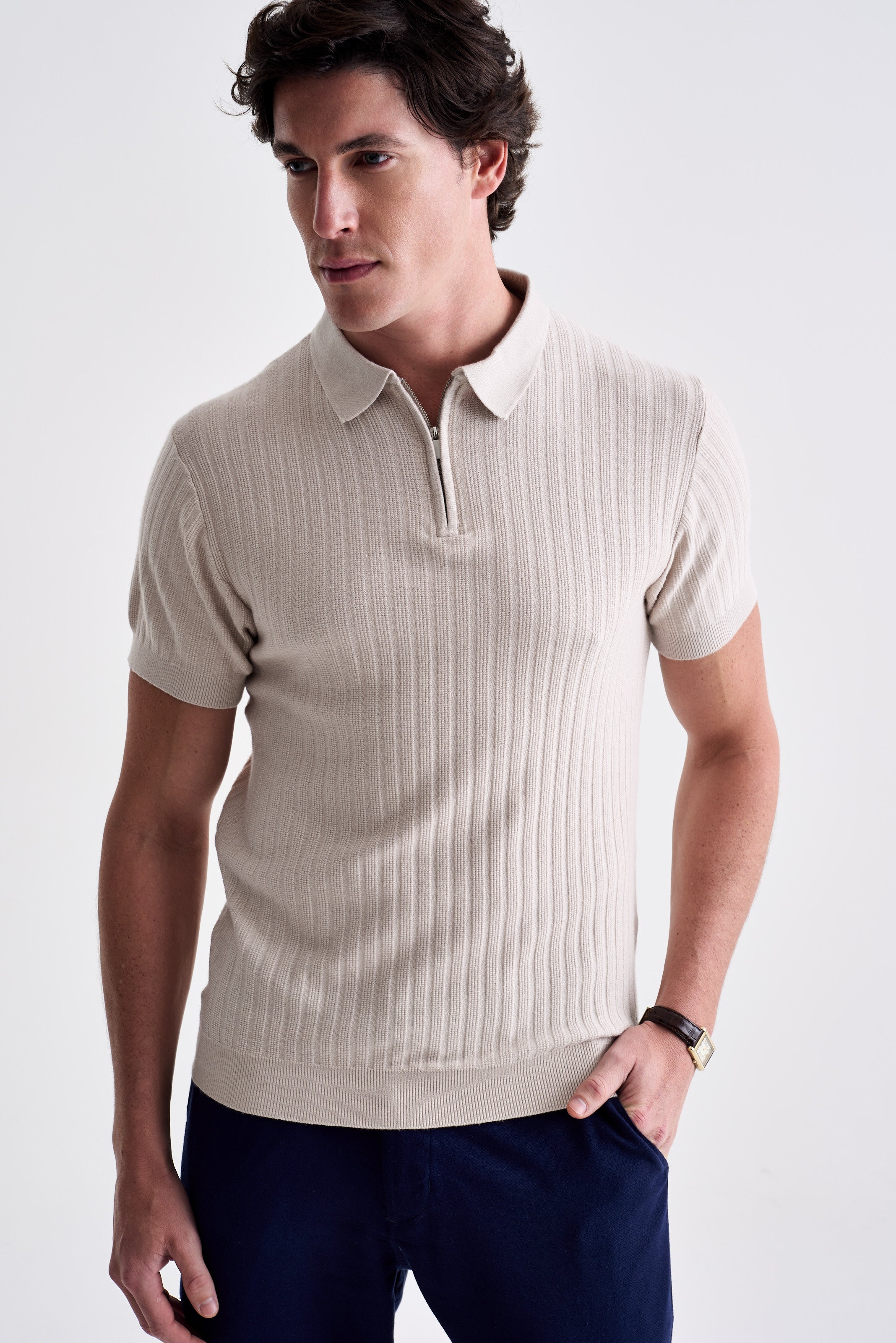 Polo Tricot Zíper Texturizada - Ankor Design