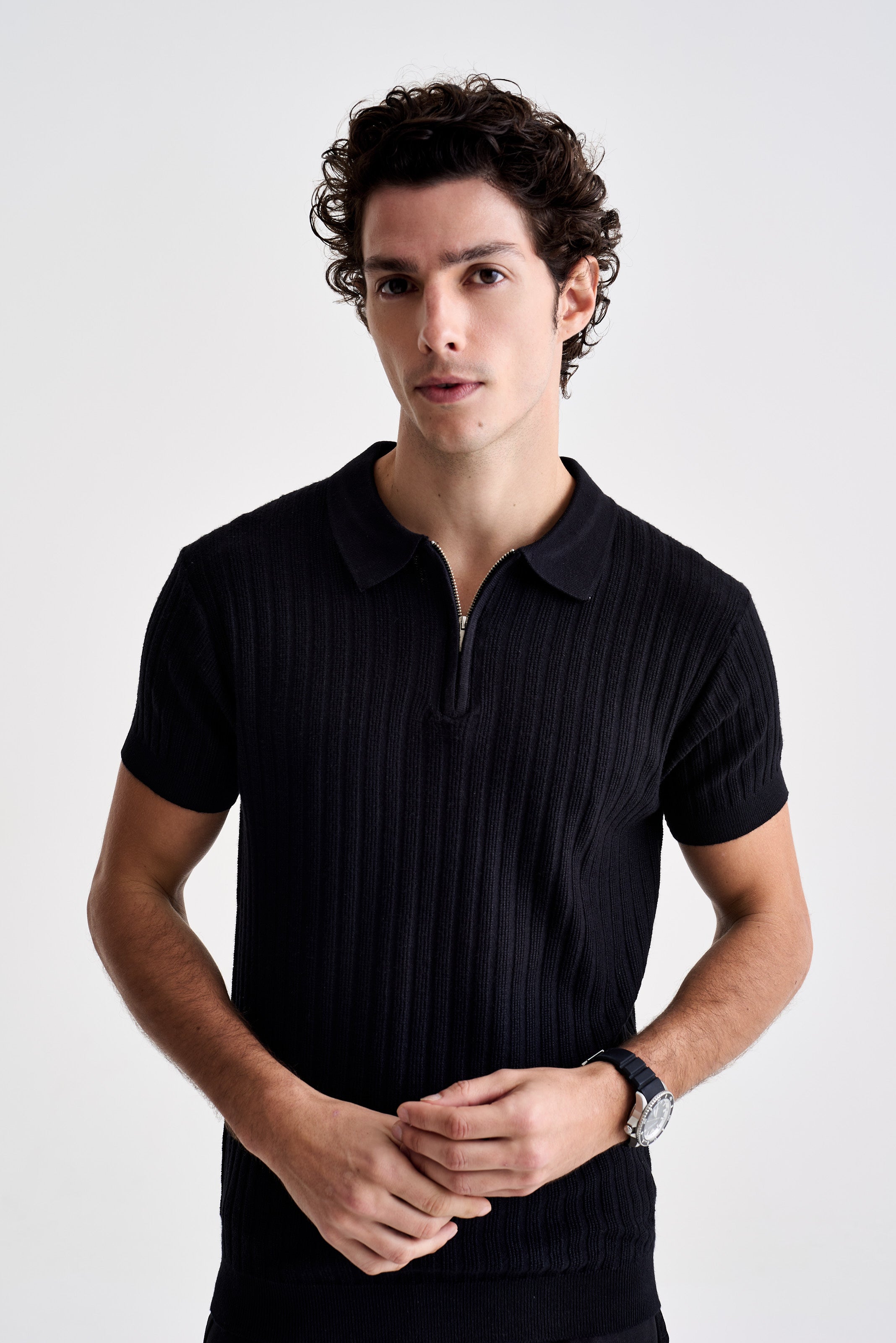 Polo Tricot Zíper Texturizada - Ankor Design