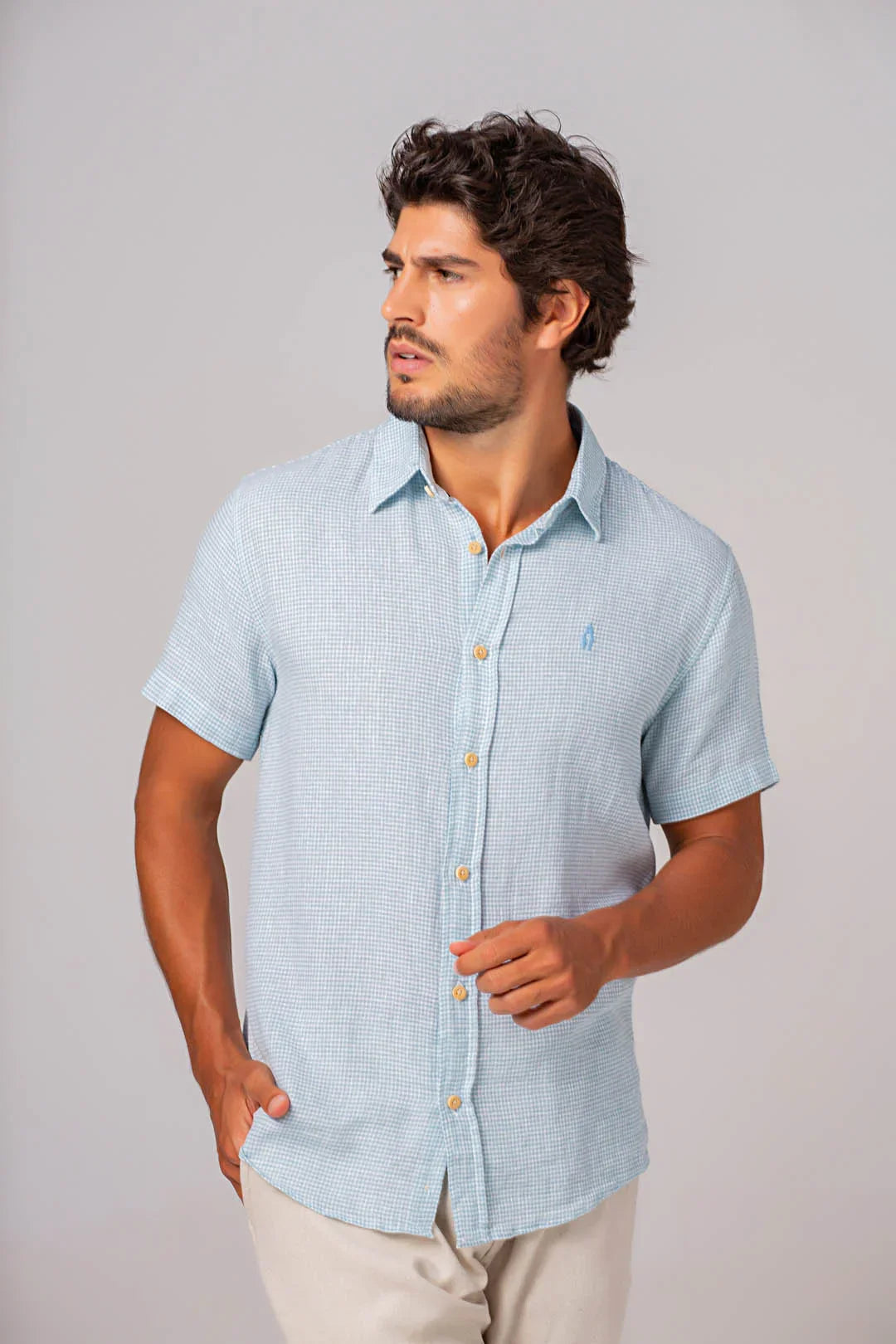Camisa Linho MC Xadrez