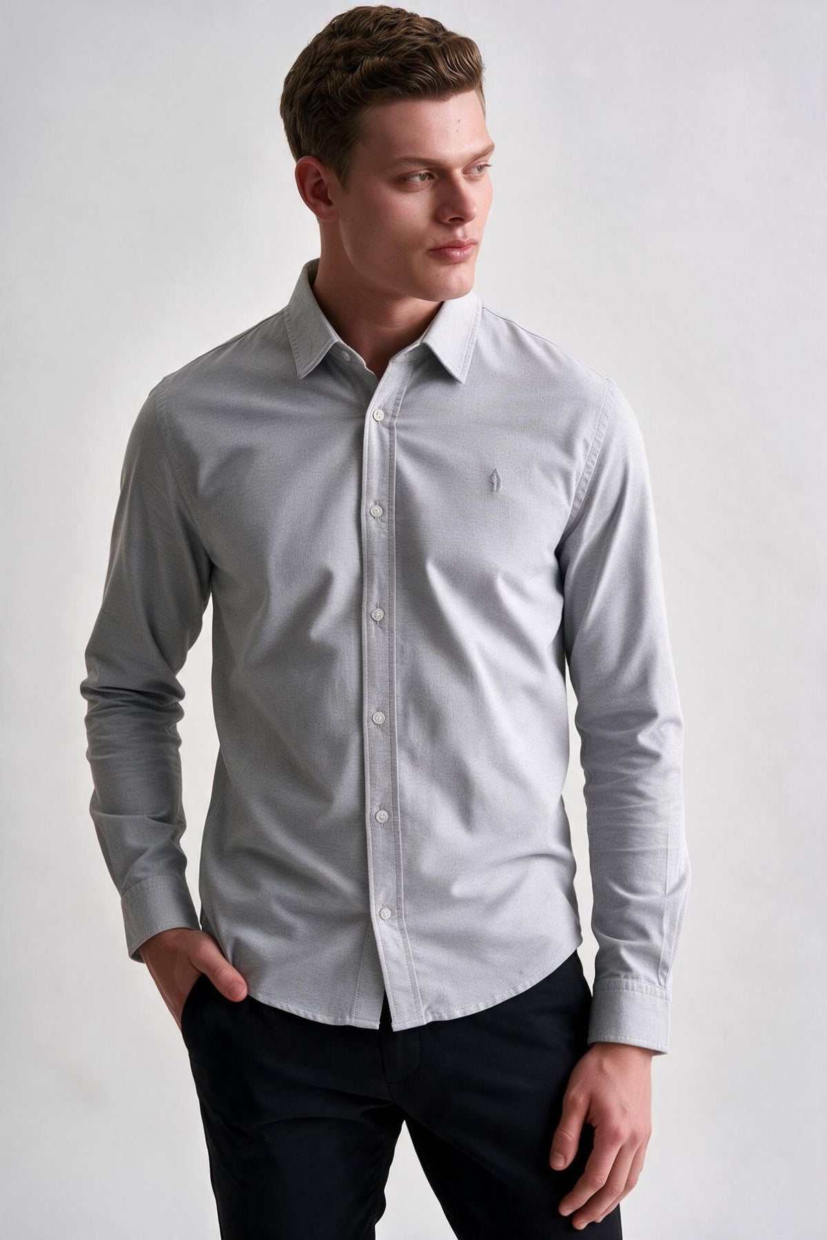Camisa Oxford Cinza - Ankor Design