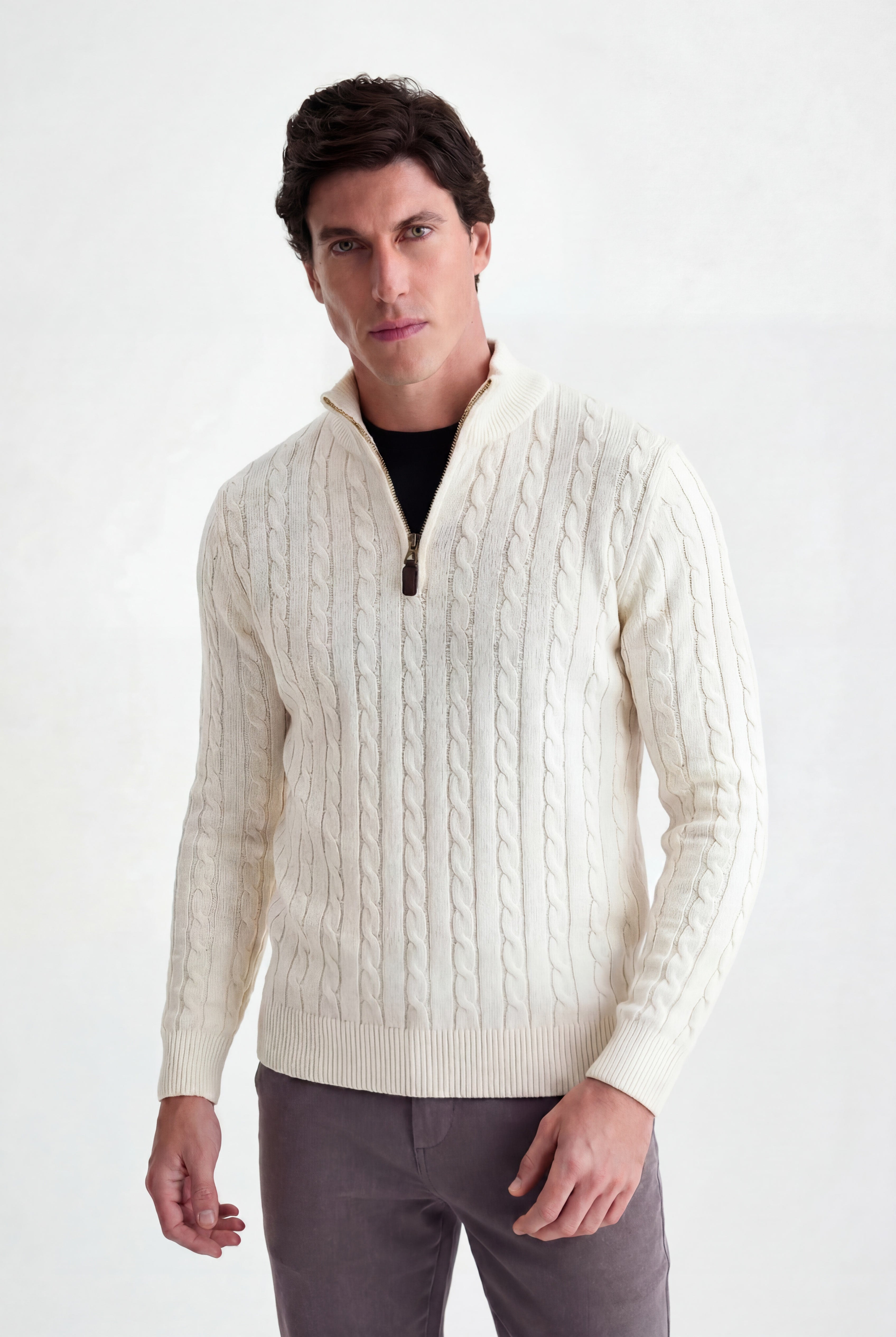 Tricot Cotton Quarter Zíper
