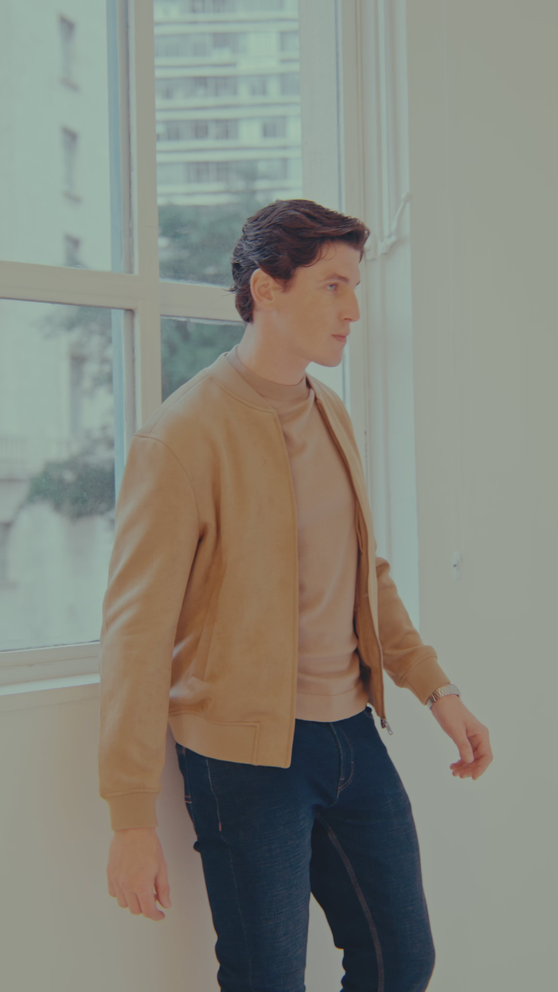 Jaqueta Bomber Suede