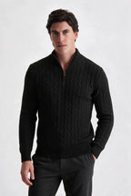 Tricot Cotton Quarter Zíper Preto - Ankor Design