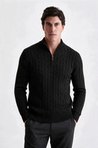 Tricot Cotton Quarter Zíper Preto - Ankor Design