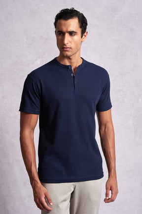 Camiseta Henley Texture